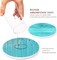 Coaster for Drinks Set of 6, Wooden Planks Blue Wood Paint Table Absorbent Round Ceramic Stone Mat, with Cork Base and Metal Holder, Gift for Housewarming Room Bar Decor